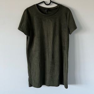 Forever 21 Faux Suede Olive T-shirt Dress